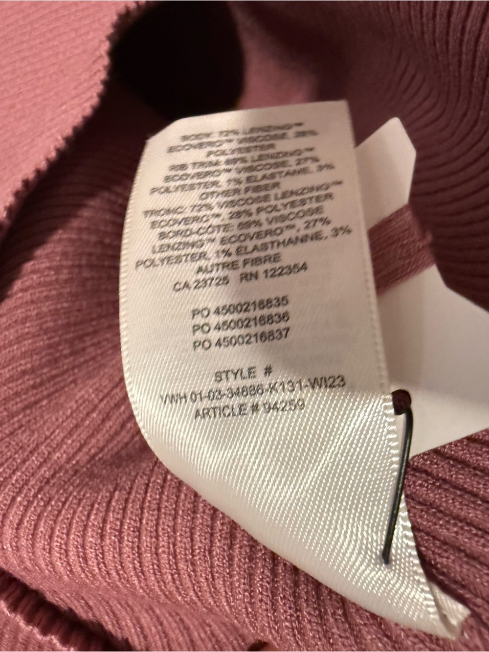 Aritzia Babaton Compel Turtleneck Sweater Red Willow Mauve Pink Ribbed S New - Picture 6 of 11